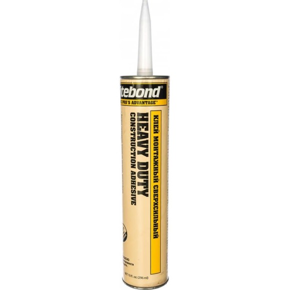 Сверхсильный монтажный клей Titebond Heavy Duty желтый картридж 5261 Сверхсильный монтажный клей Titebond Heavy Duty желтый картридж 5261