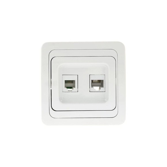 Розетка EKF Лондон RJ45+Phone белая EEK00-135-10 Розетка EKF Лондон RJ45+Phone белая EEK00-135-10
