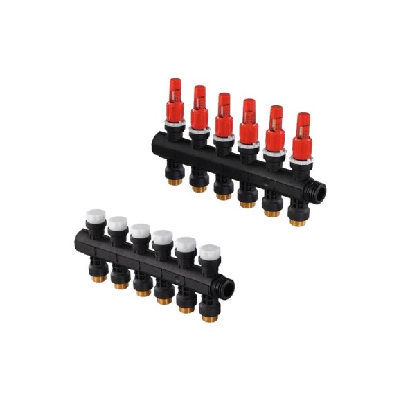 Коллектор с расходомерами Uponor Vario Plus пластиковый, выходы 6х3/4, евроконус 1030585 Коллектор с расходомерами Uponor Vario Plus пластиковый, выходы 6х3/4, евроконус 1030585