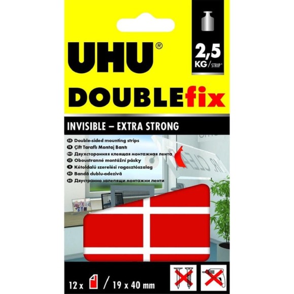 Двусторонние клеевые подушечки для стекла DOUBLEfix 12 шт. UHU 45515 Двусторонние клеевые подушечки для стекла DOUBLEfix 12 шт. UHU 45515