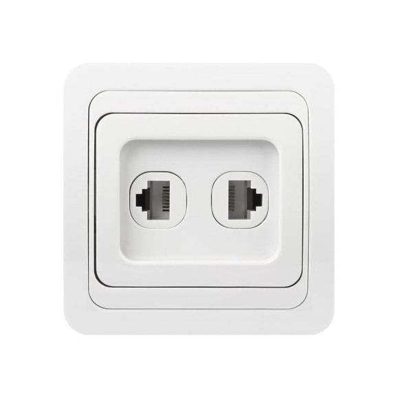 Розетка компьютерная + телефонная Smartbuy RJ45+Phone 1 местная белая Марс SBE-02w-S1-RJPH Розетка компьютерная + телефонная Smartbuy RJ45+Phone 1 местная белая Марс SBE-02w-S1-RJPH