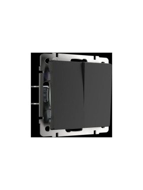 Выключатель WERKEL W1122008 двухклавишный проходной черный матовый a051621 Выключатель WERKEL W1122008 двухклавишный проходной черный матовый a051621