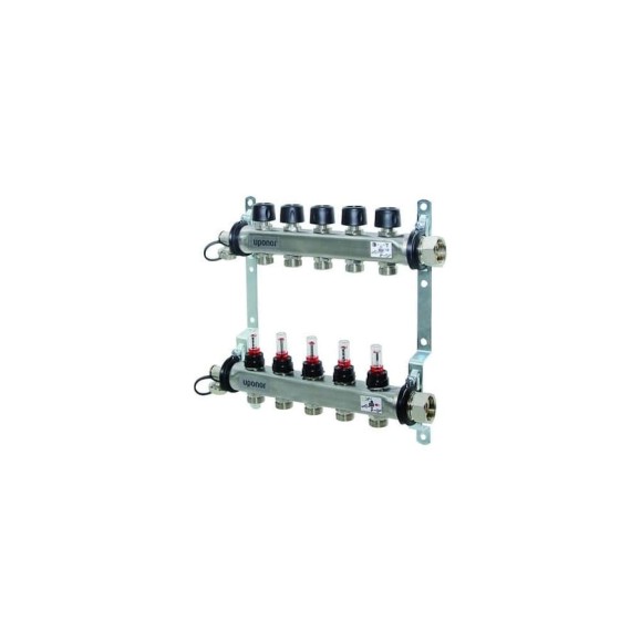 Коллектор Uponor с расходомерами Vario S стальной, выходы 10X3/4 Евроконус 1086546 Коллектор Uponor с расходомерами Vario S стальной, выходы 10X3/4 Евроконус 1086546