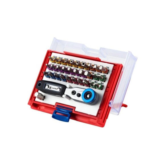 Набор вставок бит 1/4, TORX, HEX, PZ, PH, SLOT, 33 предмета МАСТАК 058-10033C Набор вставок бит 1/4, TORX, HEX, PZ, PH, SLOT, 33 предмета МАСТАК 058-10033C