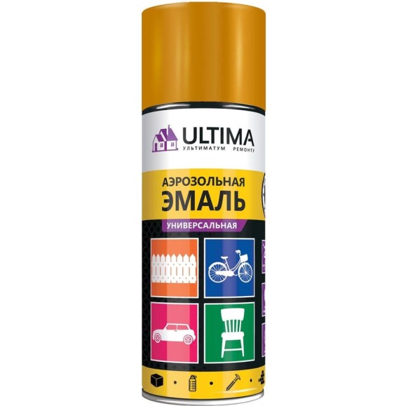 Аэрозольная краска ULTIMA RAL 1018 МЕДНЫЙ МЕТ 1018 универсальная 520 мл ULT045