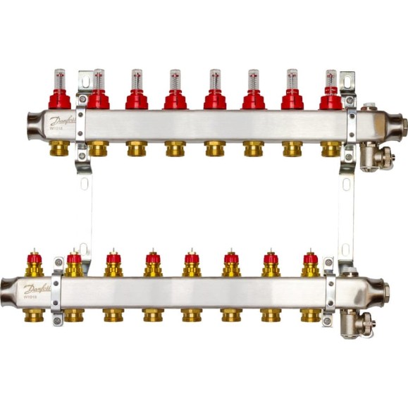 Комплект коллекторов Danfoss SSM-8F с расходомерами и кронштейнами 8 контуров 088U0958 Комплект коллекторов Danfoss SSM-8F с расходомерами и кронштейнами 8 контуров 088U0958