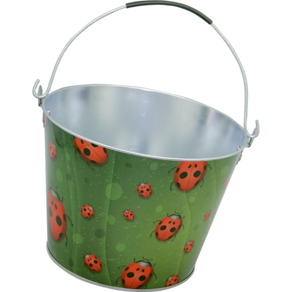 Садовое оцинкованное ведро СПЕЦ Garden&Flowers 5л Божьи коровки GF-MB503 Садовое оцинкованное ведро СПЕЦ Garden&Flowers 5л Божьи коровки GF-MB503
