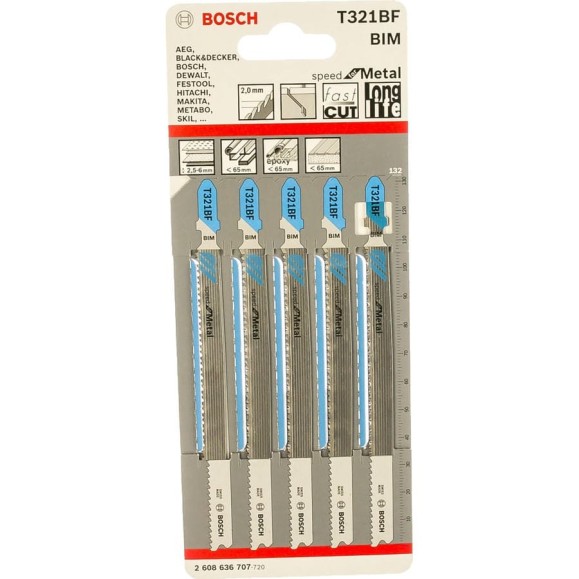 Полотно пильное T321BF Speed for Metal 5 шт. (132 мм; BIM) Bosch 2608636707