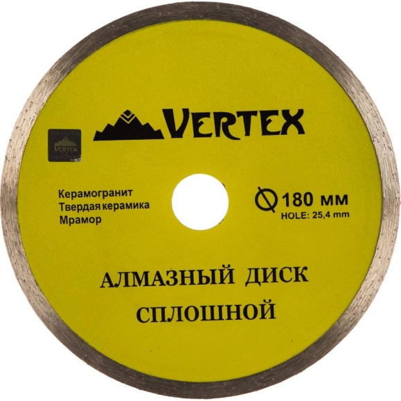 Диск алмазный сплошной для плиткореза (180х25.4 мм) vertextools 04-180-4 Диск алмазный сплошной для плиткореза (180х25.4 мм) vertextools 04-180-4