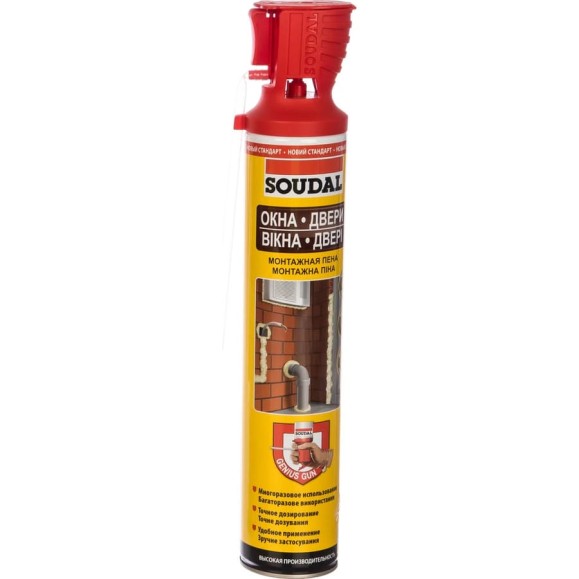 Монтажная пена SOUDAL GENIUS GUN окна двери 750 мл 131132 Монтажная пена SOUDAL GENIUS GUN окна двери 750 мл 131132