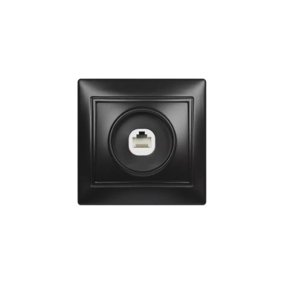 1-местная компьютерная розетка Smartbuy RJ-45, черная, Венера SBE-01b-S1-RJ
