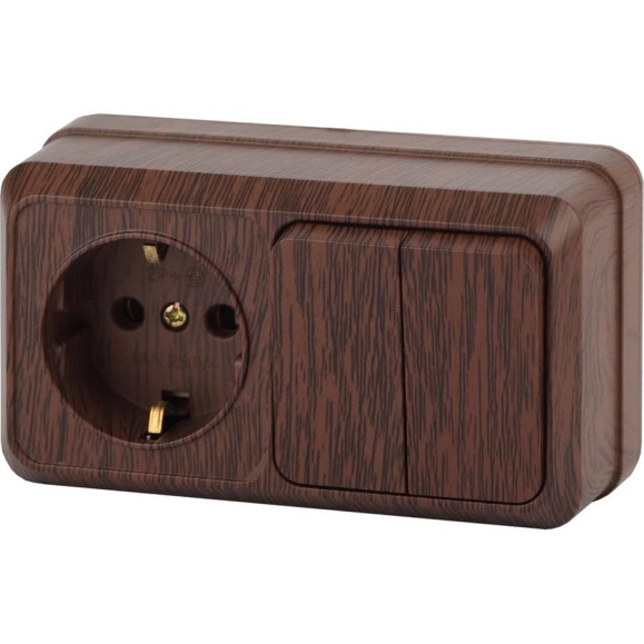 Двойной горизонтальный блок: розетка+выключатель Intro 270210 10-16А 250В, IP20, ОУ, Quadro Б0036155 Двойной горизонтальный блок: розетка+выключатель Intro 270210 10-16А 250В, IP20, ОУ, Quadro Б0036155