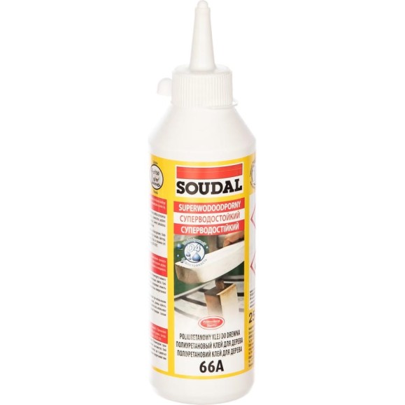 Суперводостойкий полиуретановый клей для дерева SOUDAL 66А 250 мл D4 107630 Суперводостойкий полиуретановый клей для дерева SOUDAL 66А 250 мл D4 107630