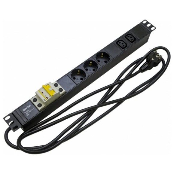 Блок розеток Hyperline SHE19-3SH-2IEC-B-2.5EU для 19 шкафов, горизонтальный 397015 Блок розеток Hyperline SHE19-3SH-2IEC-B-2.5EU для 19 шкафов, горизонтальный 397015