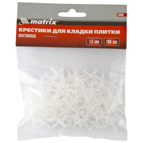 Крестики (200 шт; 1.5 мм) для кладки плитки MATRIX 88085 Крестики (200 шт; 1.5 мм) для кладки плитки MATRIX 88085