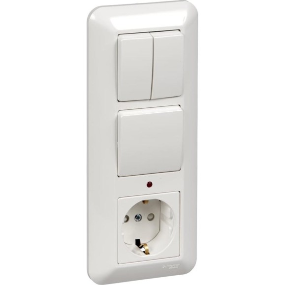 Блок СП Schneider Electric БК-2 ВР-005А Прима 1-кл.+2-кл. выкл.+розетка с заземл. BK2VR-005A-B Блок СП Schneider Electric БК-2 ВР-005А Прима 1-кл.+2-кл. выкл.+розетка с заземл. BK2VR-005A-B