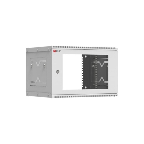 Телекоммуникационный настенный шкаф EKF 6U 600х450 дверь стекло, Astra серия PROxima ITB6G450D