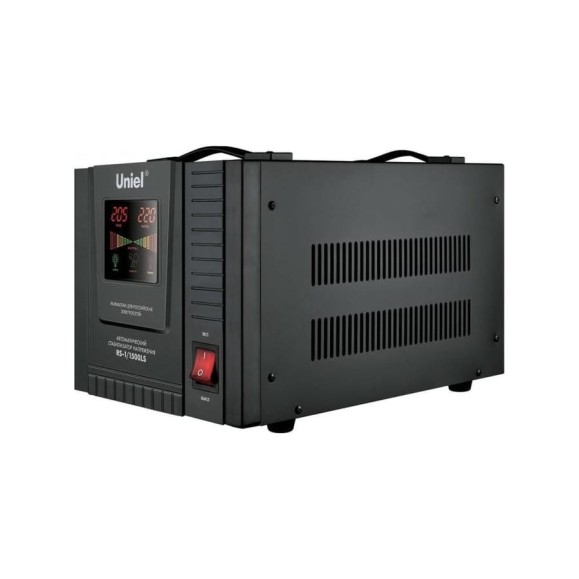 Релейный однофазный напольный стабилизатор напряжения Uniel RS-1/1500LS 9498 Релейный однофазный напольный стабилизатор напряжения Uniel RS-1/1500LS 9498
