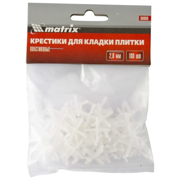 Крестики (100 шт; 2 мм) для кладки плитки MATRIX 88086 Крестики (100 шт; 2 мм) для кладки плитки MATRIX 88086