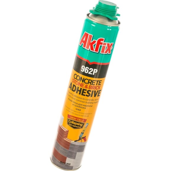 Клей-пена для кирпича и газоблока Akfix 962P 800 мл, всесезонная FA962 Клей-пена для кирпича и газоблока Akfix 962P 800 мл, всесезонная FA962