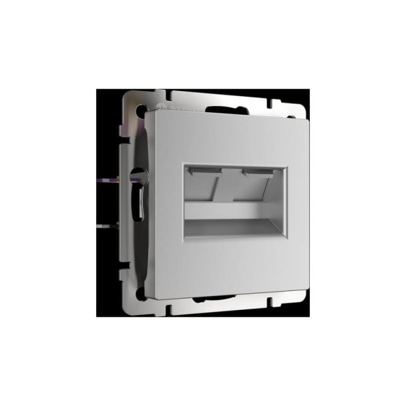 Розетка телефонная RJ-11 и Еthernet RJ-45 WERKEL серебряный W1182106 a051499