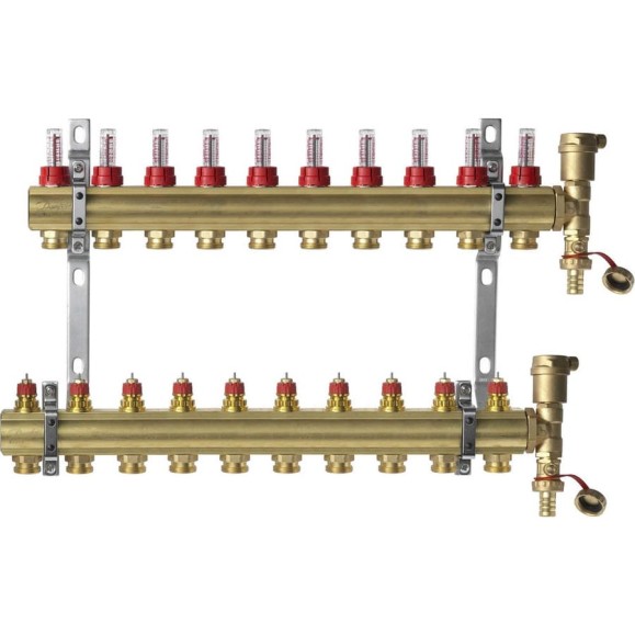 Комплект коллекторов Danfoss FHF-10F set, 10 выходов 088U0730 049529