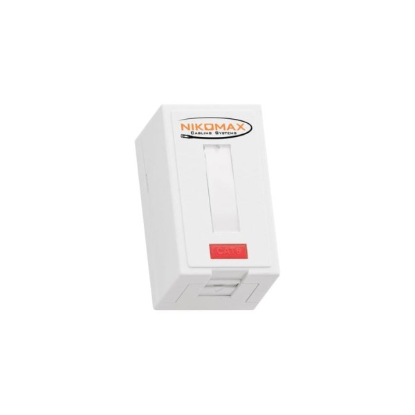 Настенная розетка NIKOMAX 1 порт, неэкранированная, со шторкой, белая NMC-WO1UE2-FT-ST-WT