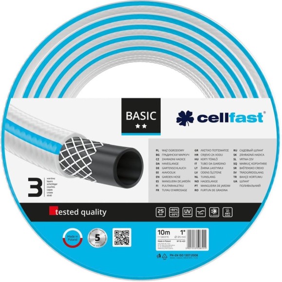 Садовый шланг Cellfast BASIC 1", 10 м 10-431