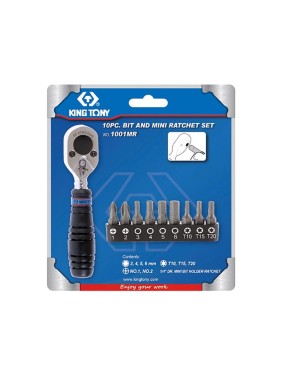 Набор вставок (бит) с трещоткой 1/4", TORX, HEX, PH, 10шт KING TONY 1001MR