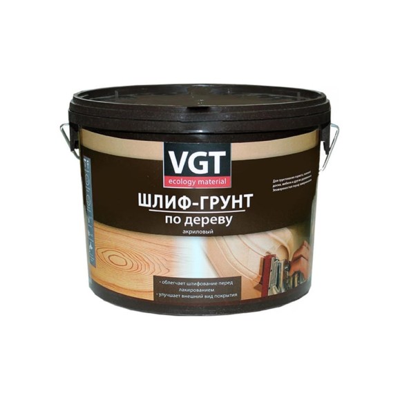 Шлиф-грунт VGT ВД АК 0301 по дереву 2,2л 11602844 Шлиф-грунт VGT ВД АК 0301 по дереву 2,2л 11602844