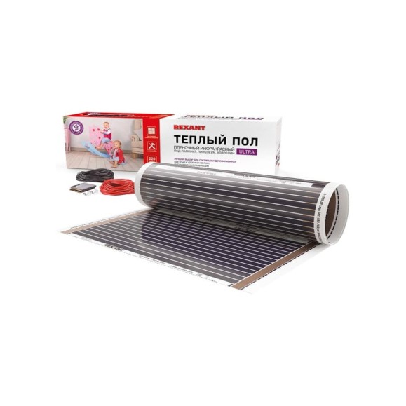 Пленочный теплый пол REXANT Ultra RXM 220, 1,5м² (0,5х3м), 330Вт 51-0502-4 Пленочный теплый пол REXANT Ultra RXM 220, 1,5м² (0,5х3м), 330Вт 51-0502-4