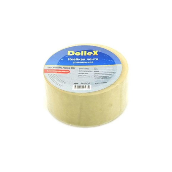 Упаковочная лента DolleX 50 мм х 66 м, 47 мкм, прозрачный SU-506 Упаковочная лента DolleX 50 мм х 66 м, 47 мкм, прозрачный SU-506
