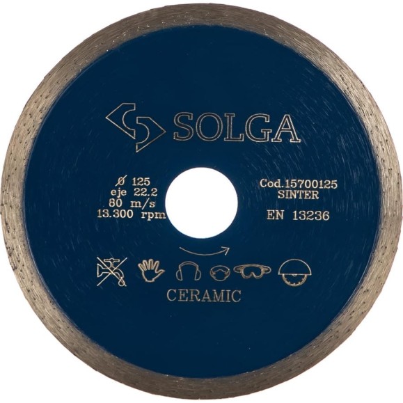Диск алмазный сплошной (125х22,2 мм) CERAMICS MARBLE Solga Diamant 15700125
