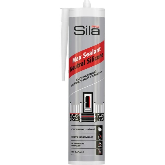 Герметик силиконовый нейтральный Sila PRO Max Sealant, Neutral Silicone, бесцветный, 280 мл. NE2802 Герметик силиконовый нейтральный Sila PRO Max Sealant, Neutral Silicone, бесцветный, 280 мл. NE2802