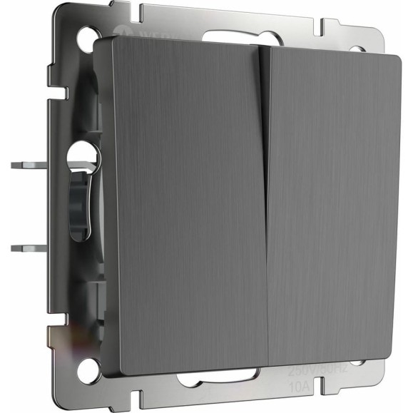 Двухклавишный выключатель WERKEL W1120004 графит рифленый a050756 Двухклавишный выключатель WERKEL W1120004 графит рифленый a050756