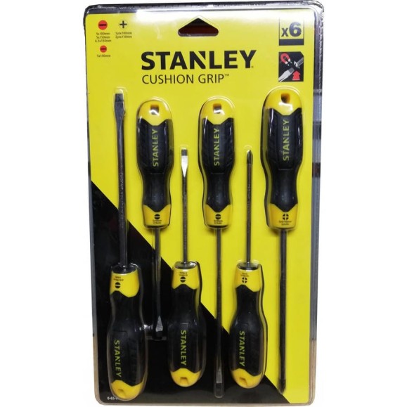 Набор из 6 отверток Stanley CUSHIONGRIP 0-65-007 Набор из 6 отверток Stanley CUSHIONGRIP 0-65-007