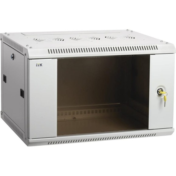 Шкаф ITK LINEA W 6U 600х600 мм дверь стекло RAL 7035 LWR3-06U66-GF