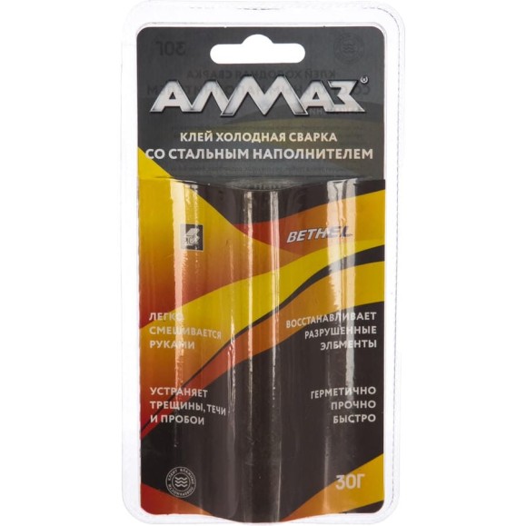 Холодная сварка для стали Алмаз Пресс AZ-0121 30 г блистер 54890 Холодная сварка для стали Алмаз Пресс AZ-0121 30 г блистер 54890