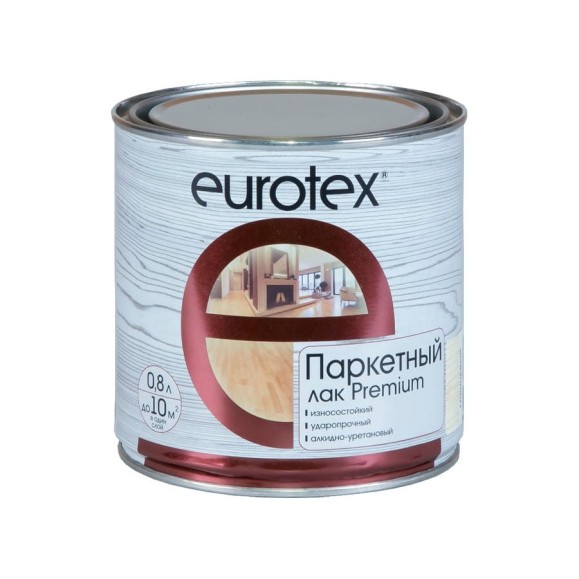 Паркетный лак Eurotex Premium полуматовый 0.8 л 6 15864 Паркетный лак Eurotex Premium полуматовый 0.8 л 6 15864