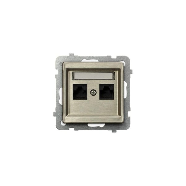 Компьютерная розетка Ospel Sonata 1-я, категория 5e, RJ-45, без рамки, медь GPK-2RM/K/m/44