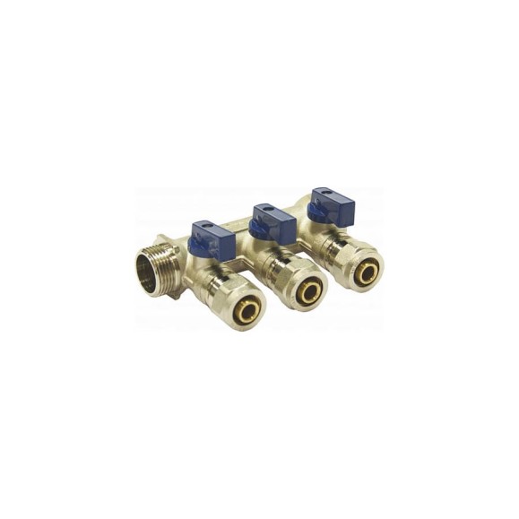Коллектор СТМ 3 выхода, 3/4x16, с шаровыми кранами, для м/п труб C3MP3416 Коллектор СТМ 3 выхода, 3/4x16, с шаровыми кранами, для м/п труб C3MP3416