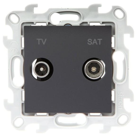 Розетка TV-SAT Simon одиночная, графит 2410487-038 Розетка TV-SAT Simon одиночная, графит 2410487-038