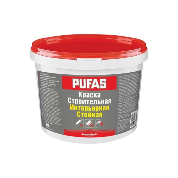 Интерьерная краска Pufas Стойкая Строительная мороз. 10л14,5кг тов-175167 Интерьерная краска Pufas Стойкая Строительная мороз. 10л14,5кг тов-175167