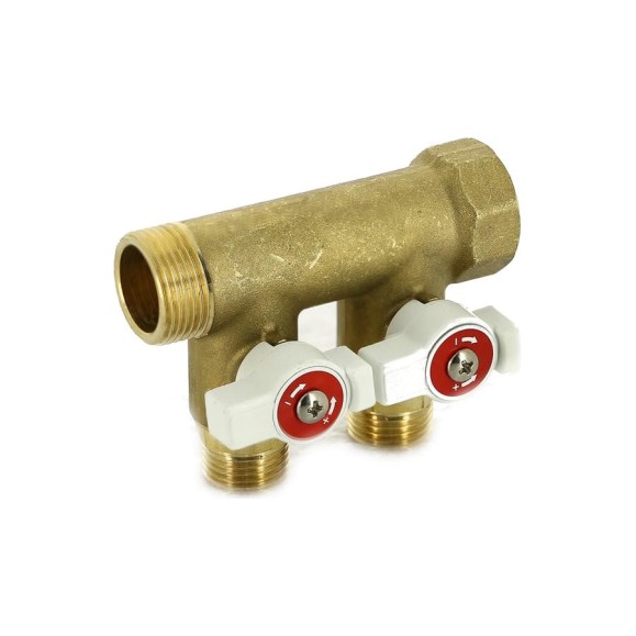 Коллектор НВ 1 2х1/2 Н 40мм с кранами Uni-Fitt 424G4220