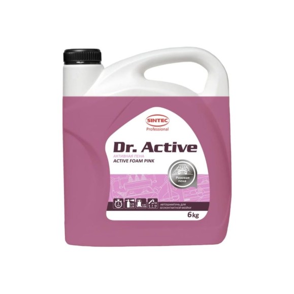 Автошампунь Sintec Dr.Activ Active Foam Pink 6 кг для бесконтактной мойки Обнинскоргсинтез 801710 Автошампунь Sintec Dr.Activ Active Foam Pink 6 кг для бесконтактной мойки Обнинскоргсинтез 801710