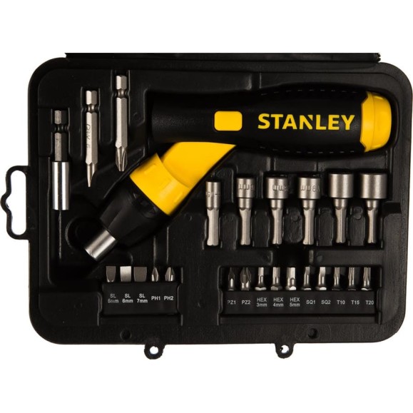 Отвертка со вставками 22 предмета в футляре Stanley 0-63-022 Отвертка со вставками 22 предмета в футляре Stanley 0-63-022