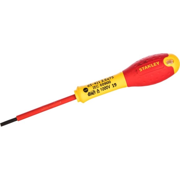 Диэлектрическая отвертка FATMAX 1000V 3.5х75 мм Stanley 0-65-411 Диэлектрическая отвертка FATMAX 1000V 3.5х75 мм Stanley 0-65-411