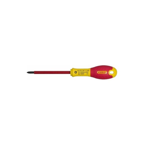 Диэлектрическая отвертка FATMAX 1000V PH2х125 мм Stanley 0-65-416 Диэлектрическая отвертка FATMAX 1000V PH2х125 мм Stanley 0-65-416