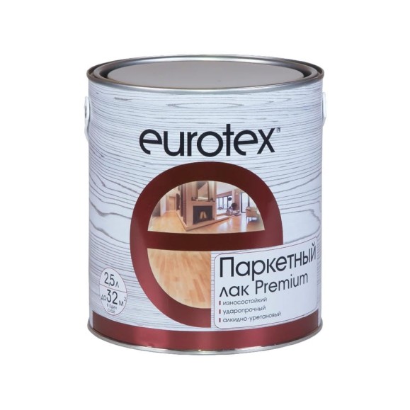 Паркетный лак Eurotex Premium полуматовый 2.5 л 4 48464 Паркетный лак Eurotex Premium полуматовый 2.5 л 4 48464