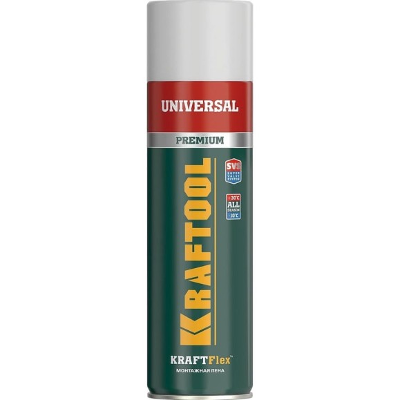 Монтажная пена KRAFTOOL ADAPTER PRO 500 мл, адаптерная, всесезонная, SVS 41170_z01 Монтажная пена KRAFTOOL ADAPTER PRO 500 мл, адаптерная, всесезонная, SVS 41170_z01